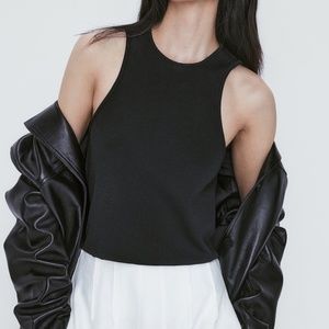 Massimo Dutti BLACK SLEEVELESS TOP